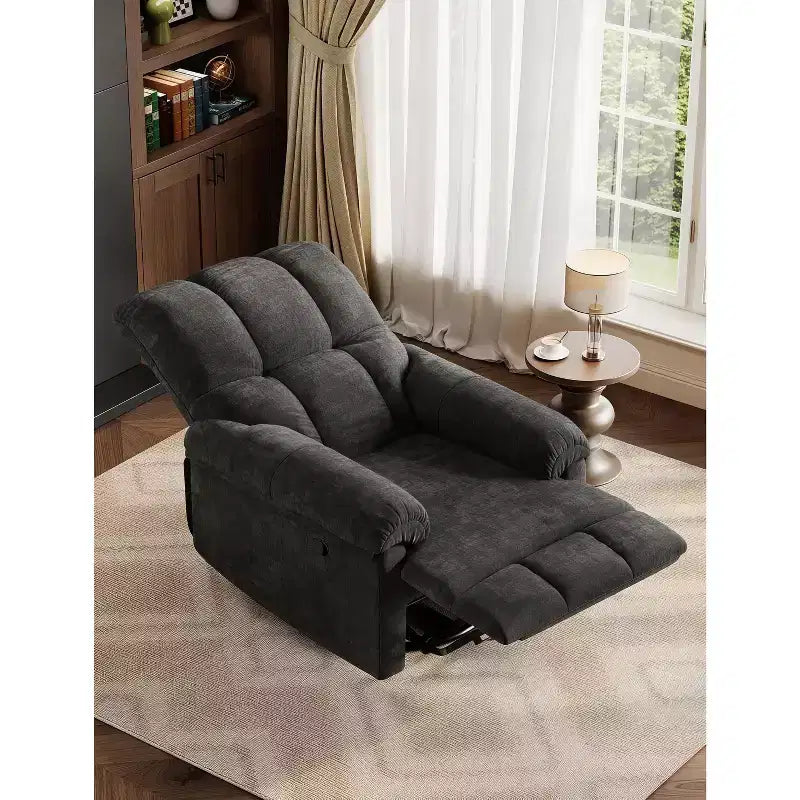Swivel Rocking Recliner Chair with Lumbar Support - Manual Chenille Glider for Living Room Bedroom Nursery