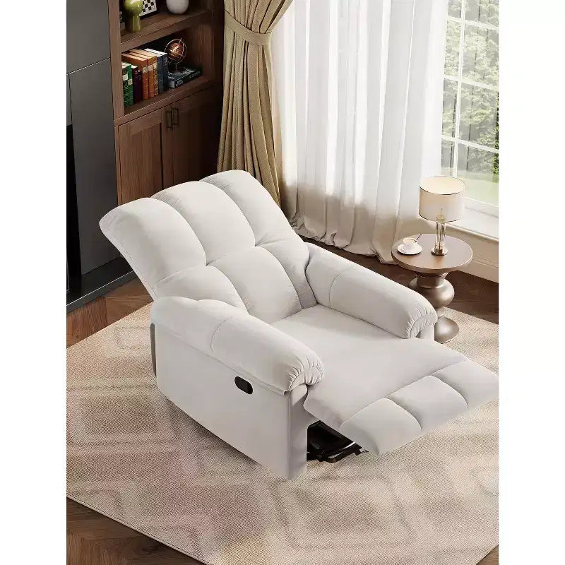 Swivel Rocking Recliner Chair with Lumbar Support - Manual Chenille Glider for Living Room Bedroom Nursery