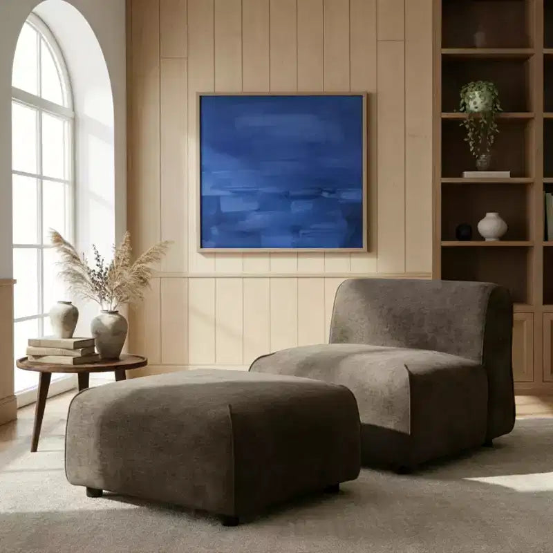 Upholstered Accent Chair with Ottoman Set Lazy Single Sofa Lounge Chair Soft Padded Leisure Chair - ModernLuxe