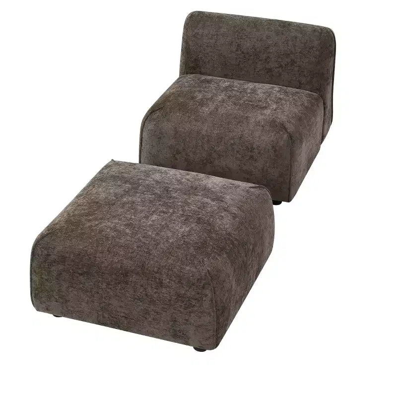 Upholstered Accent Chair with Ottoman Set Lazy Single Sofa Lounge Chair Soft Padded Leisure Chair - ModernLuxe