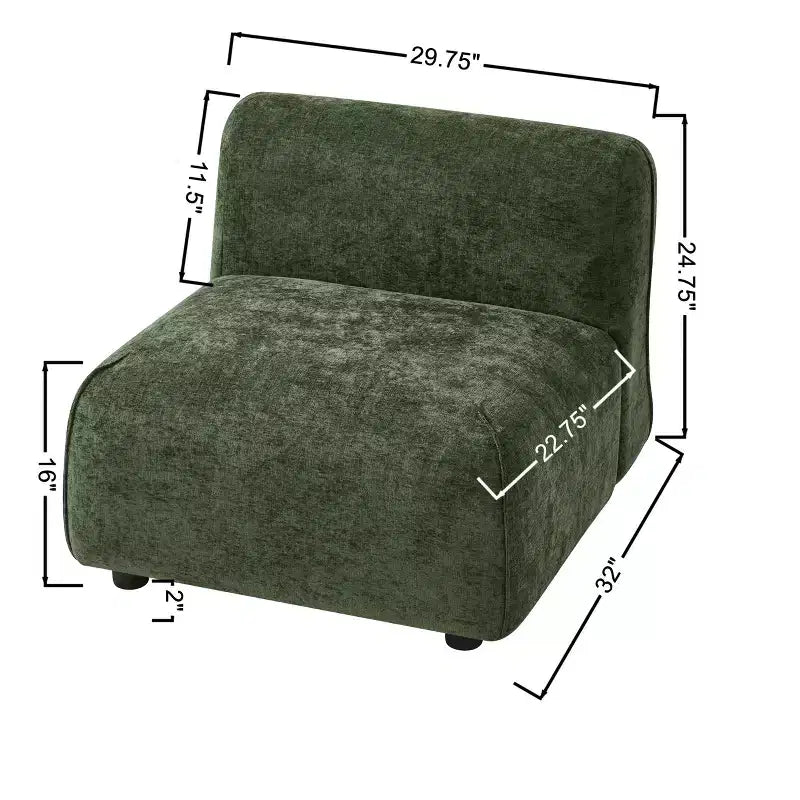Upholstered Accent Chair with Ottoman Set Lazy Single Sofa Lounge Chair Soft Padded Leisure Chair - ModernLuxe