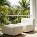 Upholstered Accent Chair with Ottoman Set Lazy Single Sofa Lounge Chair Soft Padded Leisure Chair - ModernLuxe