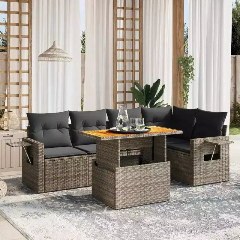 vidaXL Salon de jardin modulable avec coussins