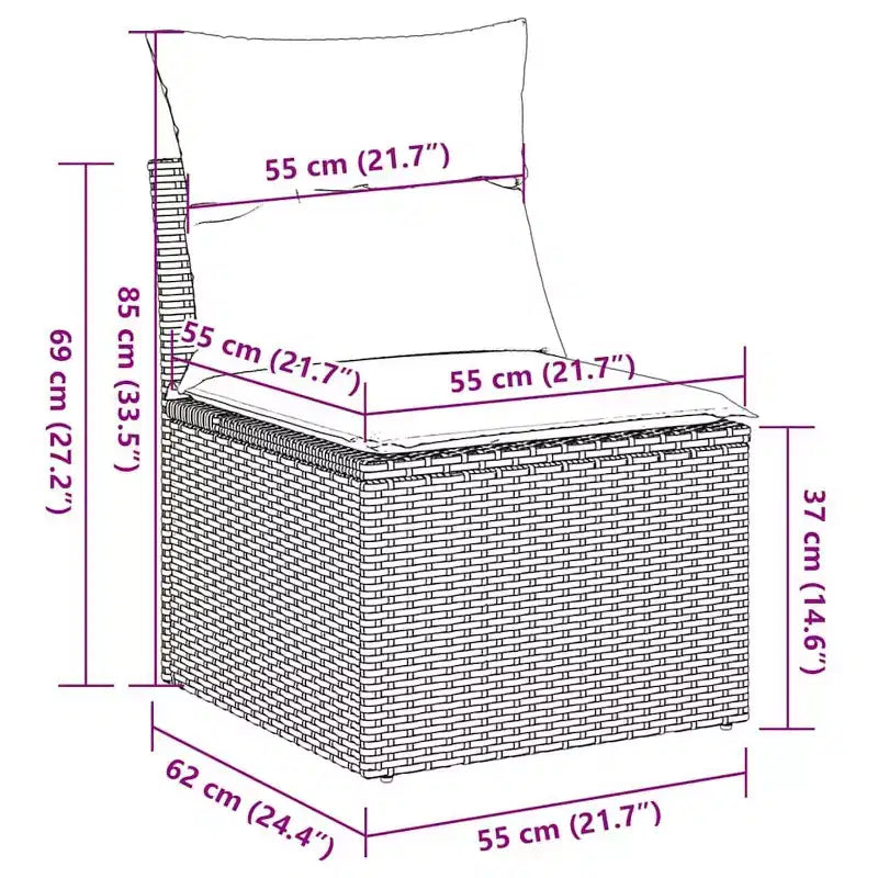Ensemble de canapés de jardin modulaires vidaXL avec coussins