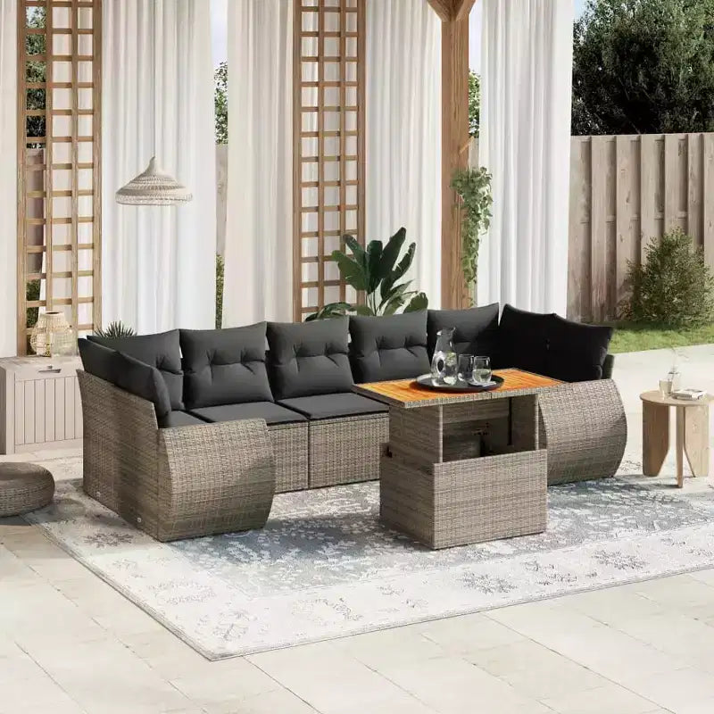 Ensemble de canapés de jardin modulaires vidaXL avec coussins