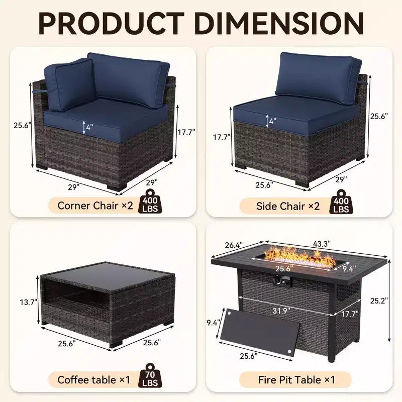 UPTIOT Salon de Jardin Premium avec Canapés d'Angle, Fauteuils d'Appoint et Table Basse Convertible Marron pour un Confort Ultime sur la Terrasse