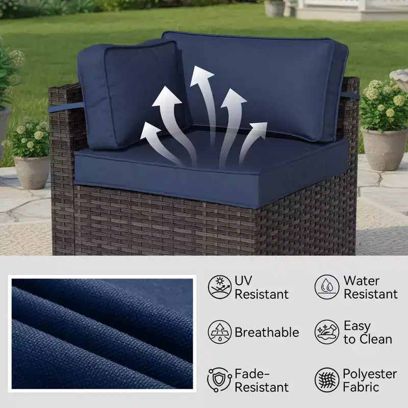UPTIOT Salon de Jardin Premium avec Canapés d'Angle, Fauteuils d'Appoint et Table Basse Convertible Marron pour un Confort Ultime sur la Terrasse