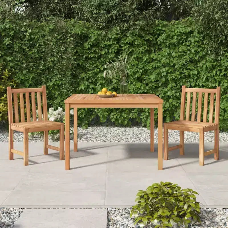 vidaXL Ensemble de salle à manger de jardin Teck naturel Bois de teck massif Standard Durable