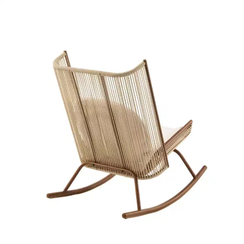 Christopher Knight Home Suman Ensemble de salle à manger d'extérieur 2 pièces style fermier avec table en bois d'acacia et chaise à bascule en fer