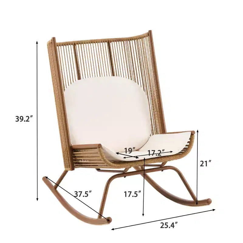Christopher Knight Home Suman Ensemble de salle à manger d'extérieur 2 pièces style fermier avec table en bois d'acacia et chaise à bascule en fer