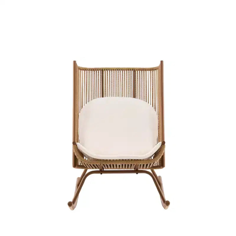 Christopher Knight Home Suman Ensemble de salle à manger d'extérieur 2 pièces style fermier avec table en bois d'acacia et chaise à bascule en fer