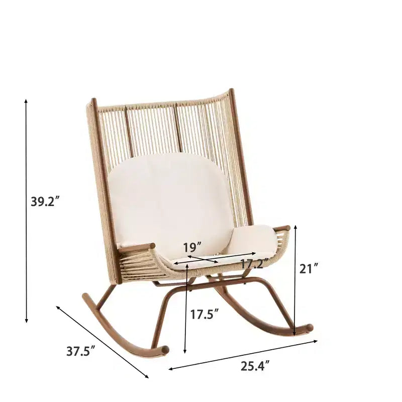 Christopher Knight Home Suman Ensemble de salle à manger d'extérieur 2 pièces style fermier avec table en bois d'acacia et chaise à bascule en fer