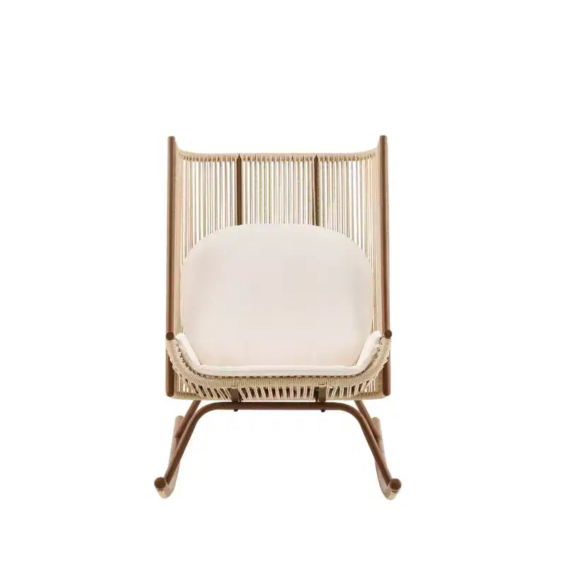 Christopher Knight Home Suman Ensemble de salle à manger d'extérieur 2 pièces style fermier avec table en bois d'acacia et chaise à bascule en fer