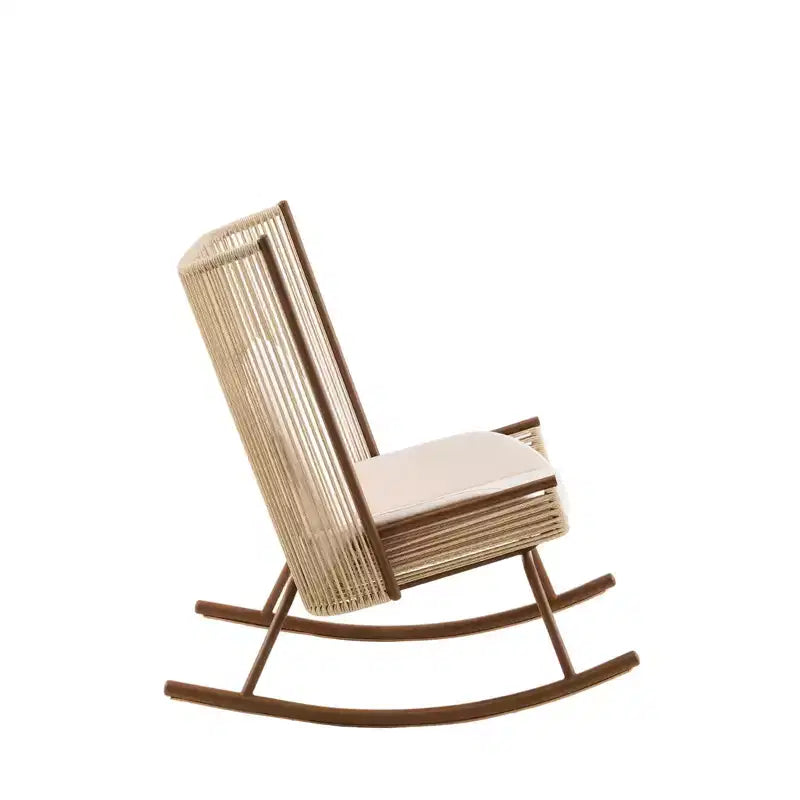 Christopher Knight Home Suman Ensemble de salle à manger d'extérieur 2 pièces style fermier avec table en bois d'acacia et chaise à bascule en fer