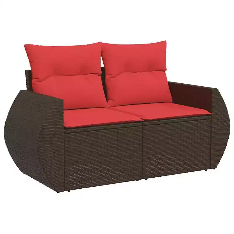 vidaXL Salon de jardin avec coussins en résine tressée