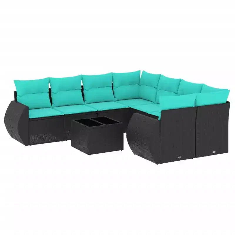vidaXL Salon de jardin avec coussins en résine tressée