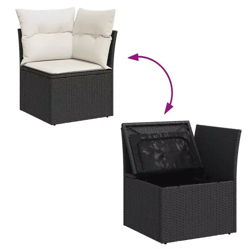 vidaXL Ensemble de canapé de patio modulaire polyvalent avec coussins de différentes couleurs