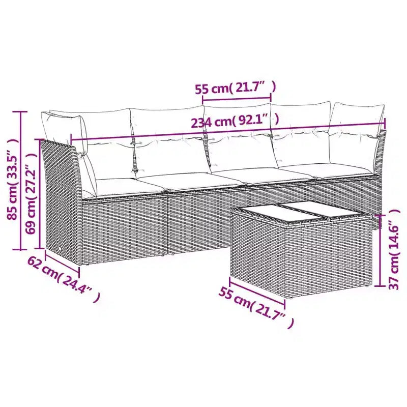 vidaXL Ensemble de canapés de jardin modulaires avec coussins en différentes couleurs