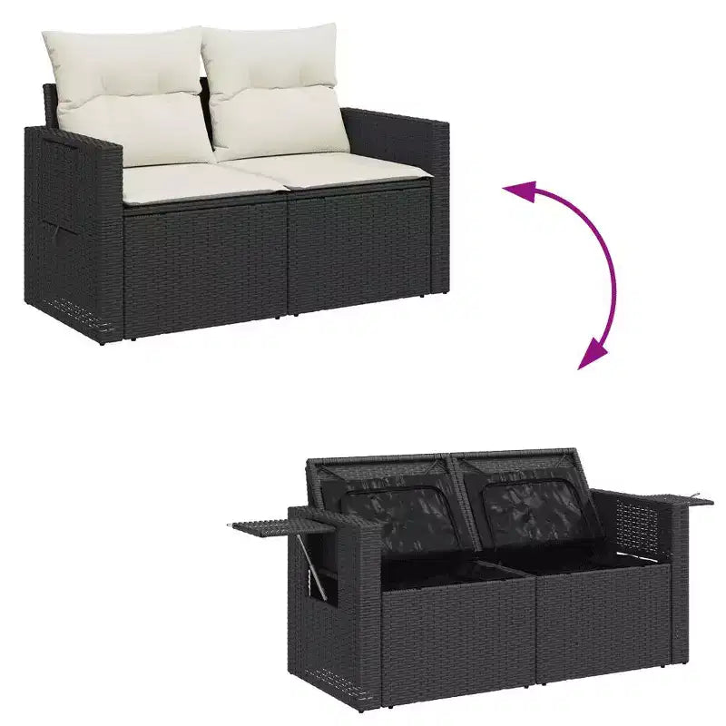 vidaXL Salon de jardin en rotin PE Spacieux Modulable