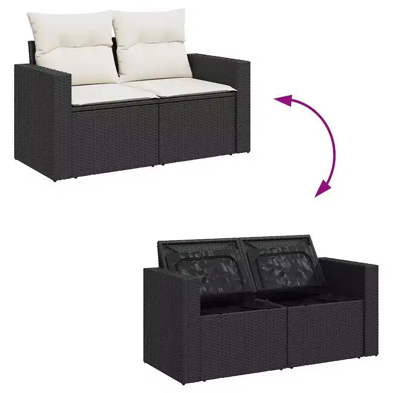 vidaXL Salon de jardin en résine tressée avec coussins