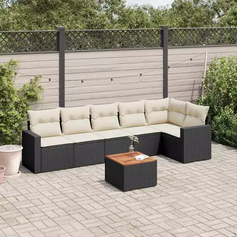 vidaXL Salon de jardin en résine tressée avec coussins