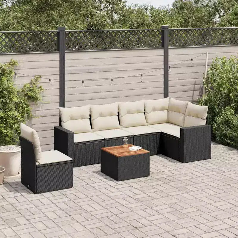 vidaXL Salon de jardin en résine tressée avec coussins