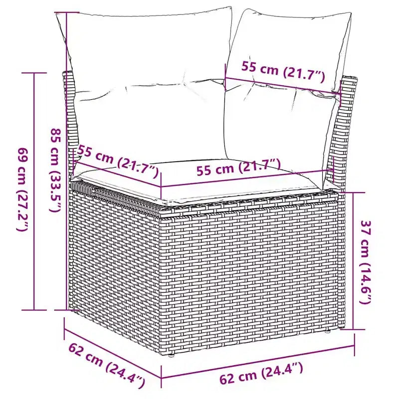 vidaXL Salon de jardin en résine tressée avec coussins
