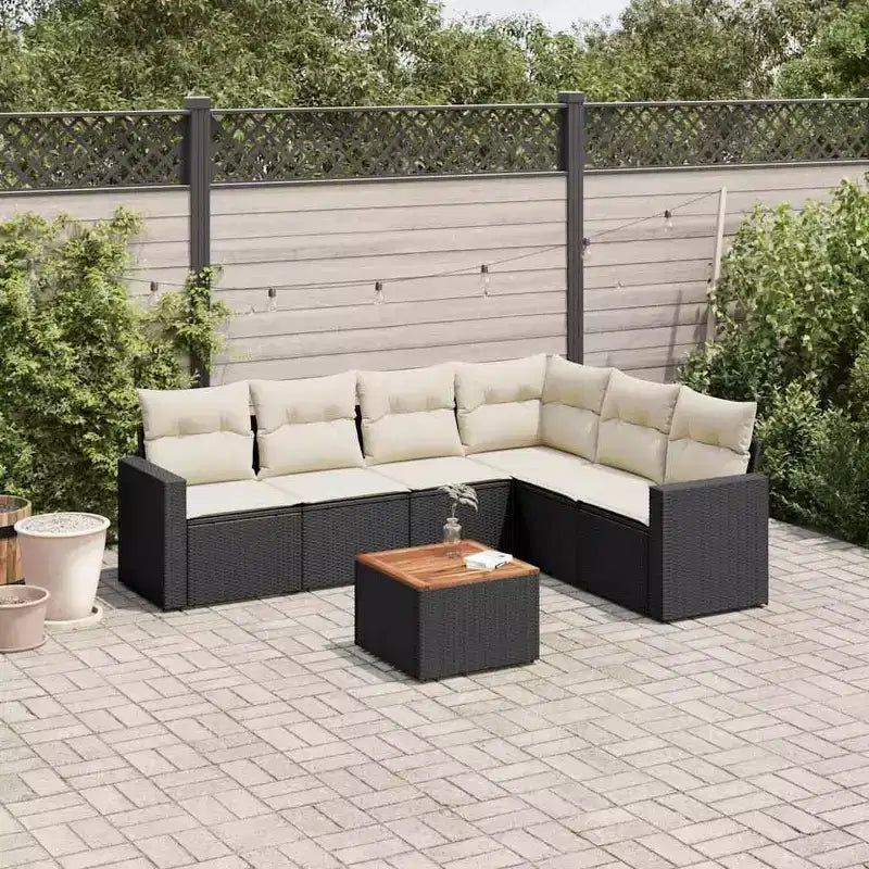 vidaXL Salon de jardin en résine tressée avec coussins