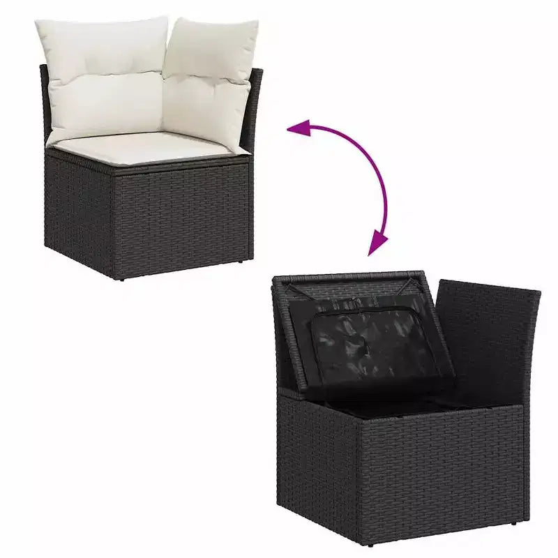 vidaXL Salon de jardin en résine tressée avec coussins