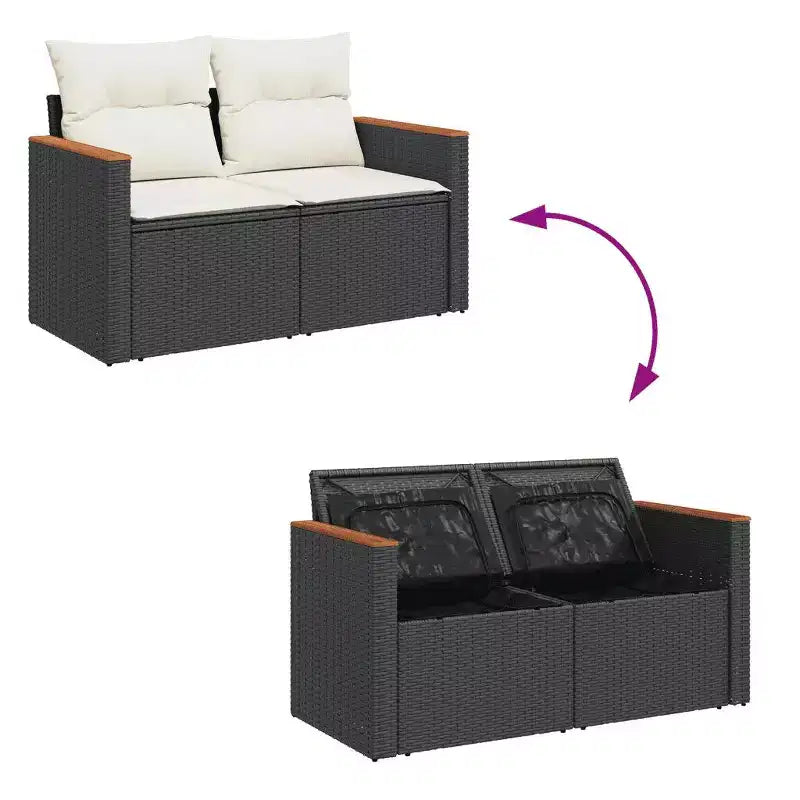 vidaXL Ensemble de canapé de jardin modulable flexible avec coussins de différentes couleurs