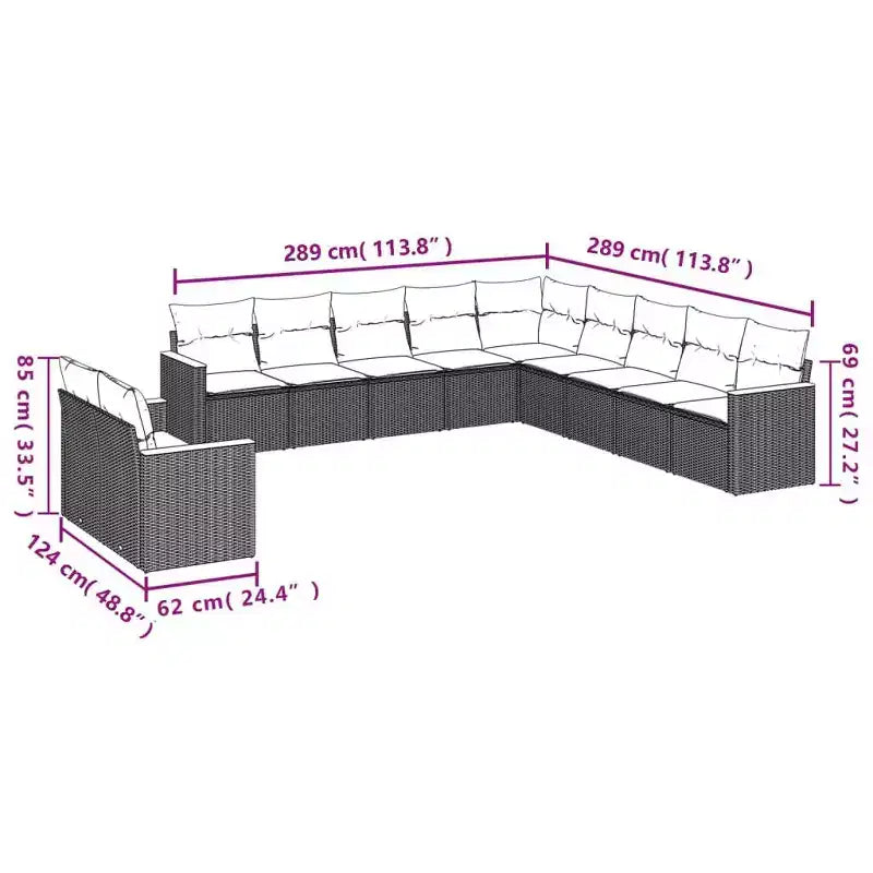 vidaXL Ensemble de canapé de jardin modulable flexible avec coussins de différentes couleurs