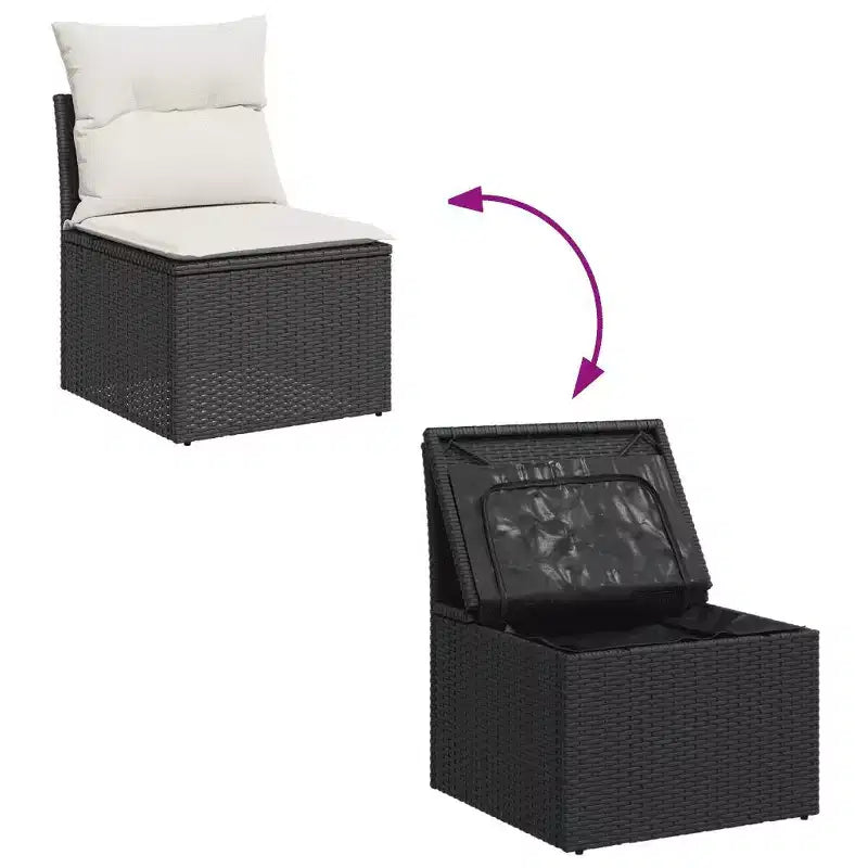 vidaXL Salon de jardin contemporain avec coussins