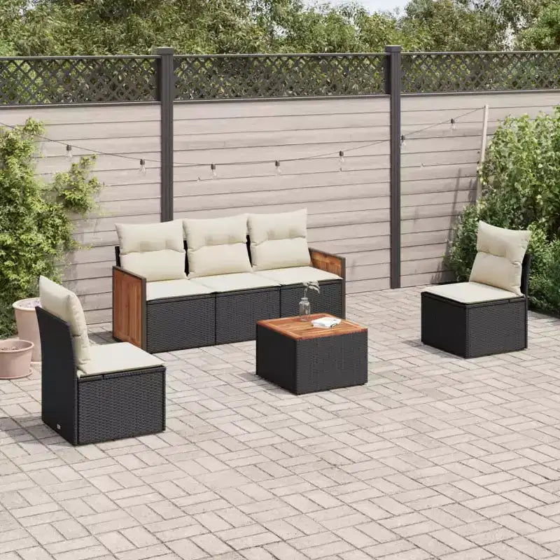 vidaXL Salon de Jardin avec Rangement et Coussins, Design Moderne en Rotin Synthétique