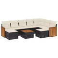 vidaXL Garden Sofa Set Poly Rattan Adjustable Feet