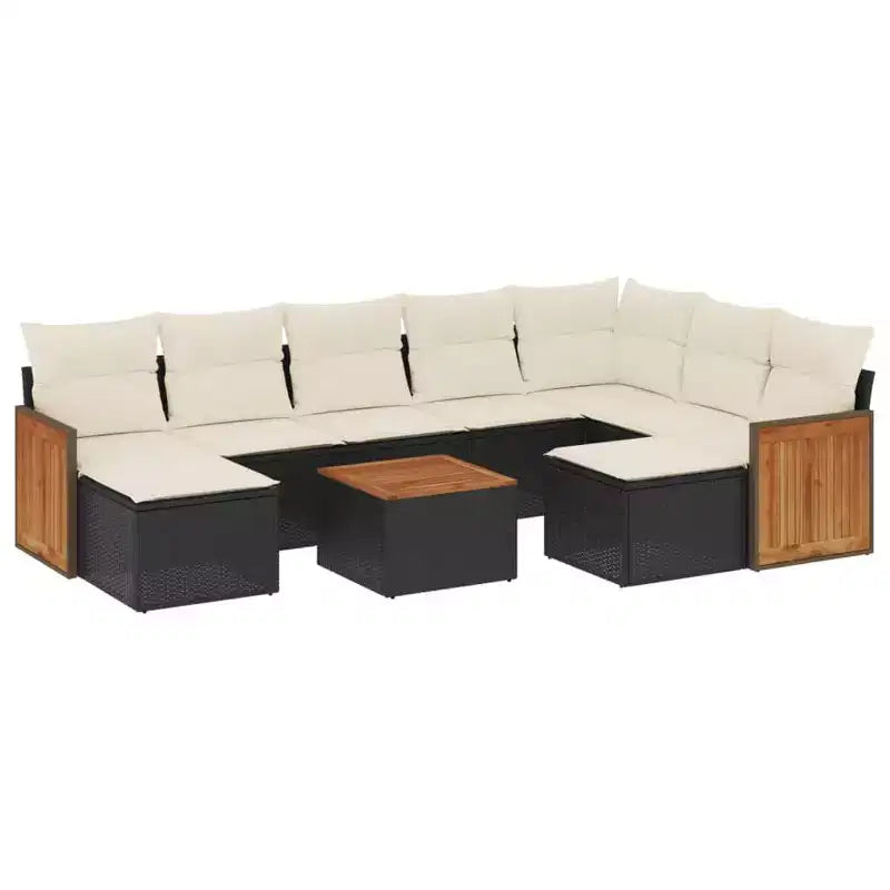 vidaXL Garden Sofa Set Poly Rattan Adjustable Feet