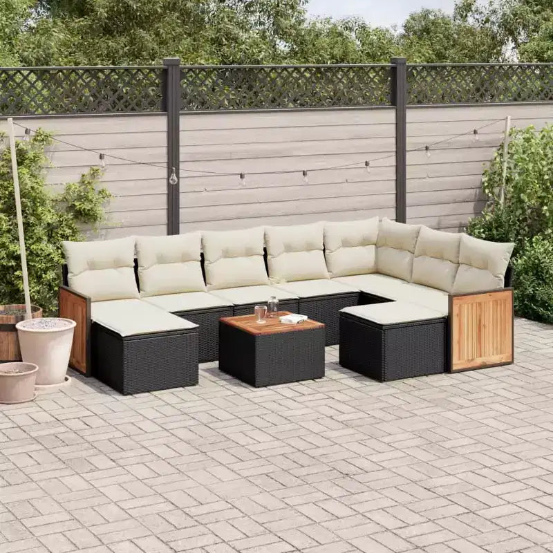 vidaXL Salon de jardin en poly rotin Pieds réglables