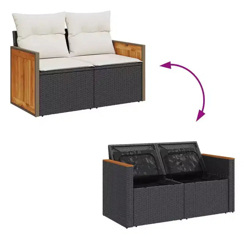 vidaXL Salon de jardin modulable en résine tressée Modulaire