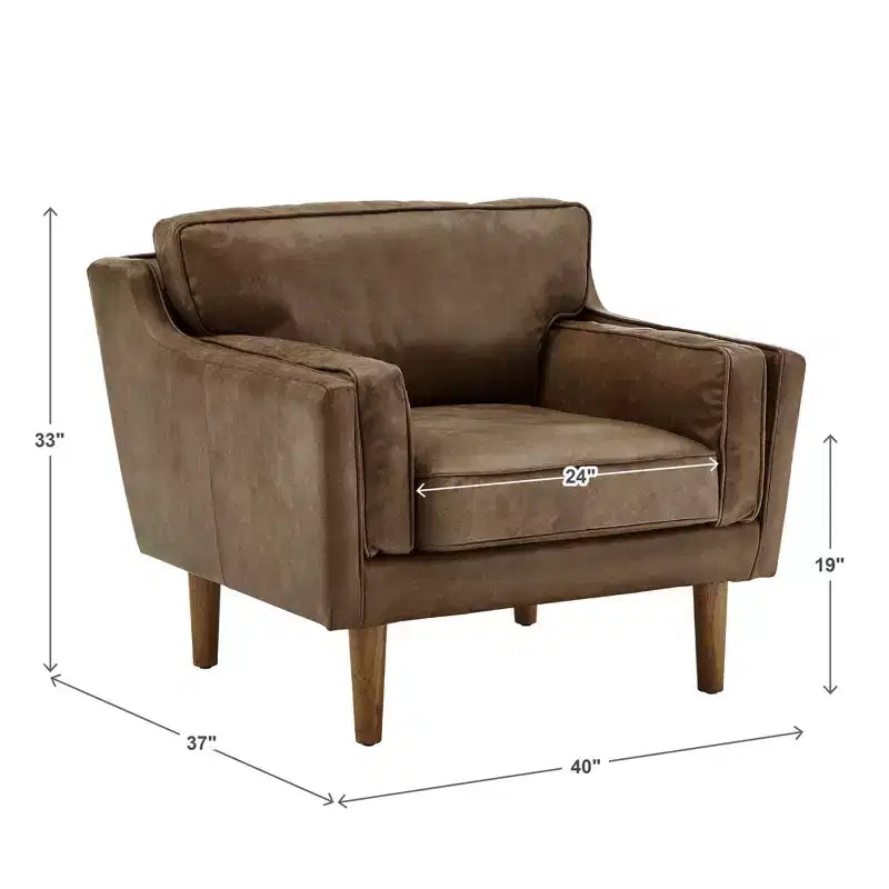Fauteuil d'appoint en cuir Manchester Oxford - Tan - iNSPIRE Q