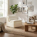 FurnitureR Modern Upholstered Lounge Accent Chair with Deep Seat, Soft Textured Fabric, Comfortable Cushioned for Living Room, Bedroom or Reading Nook