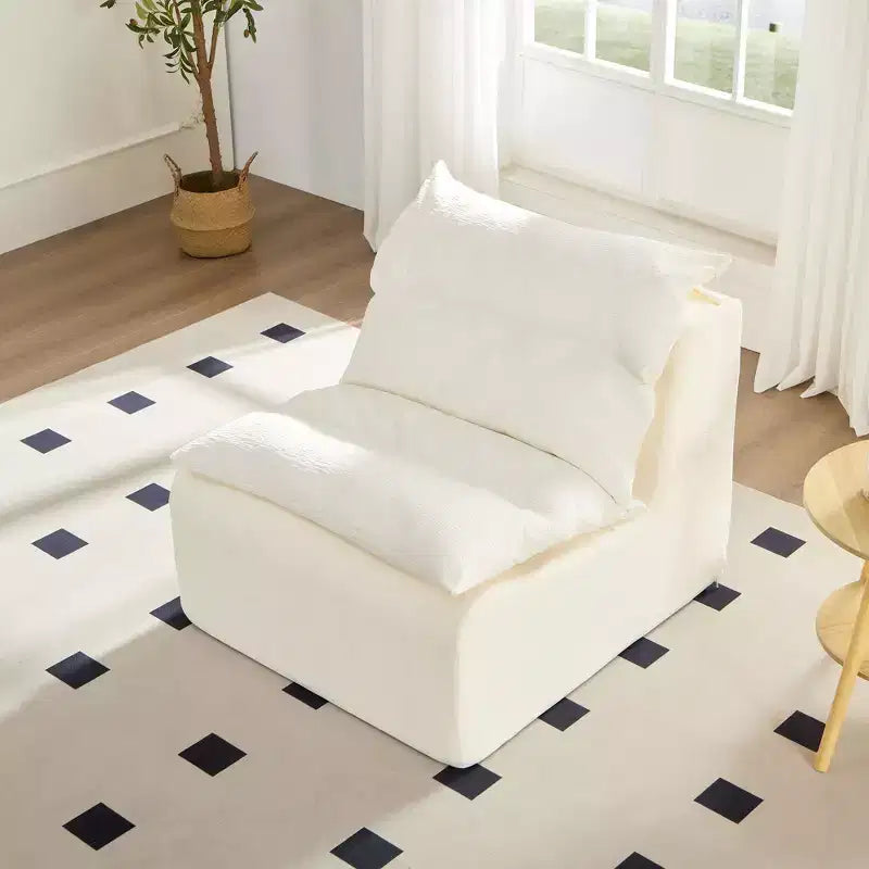 FurnitureR Modern Upholstered Lounge Accent Chair with Deep Seat, Soft Textured Fabric, Comfortable Cushioned for Living Room, Bedroom or Reading Nook