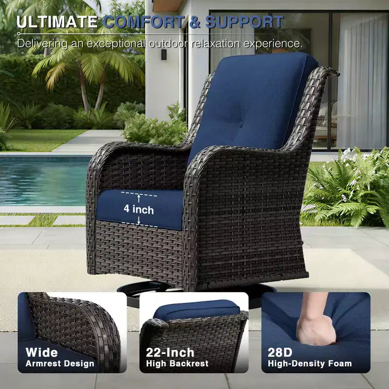 Ensemble de canapés d'extérieur UPTIOT Premium avec fauteuils pivotants et poufs multifonctionnels