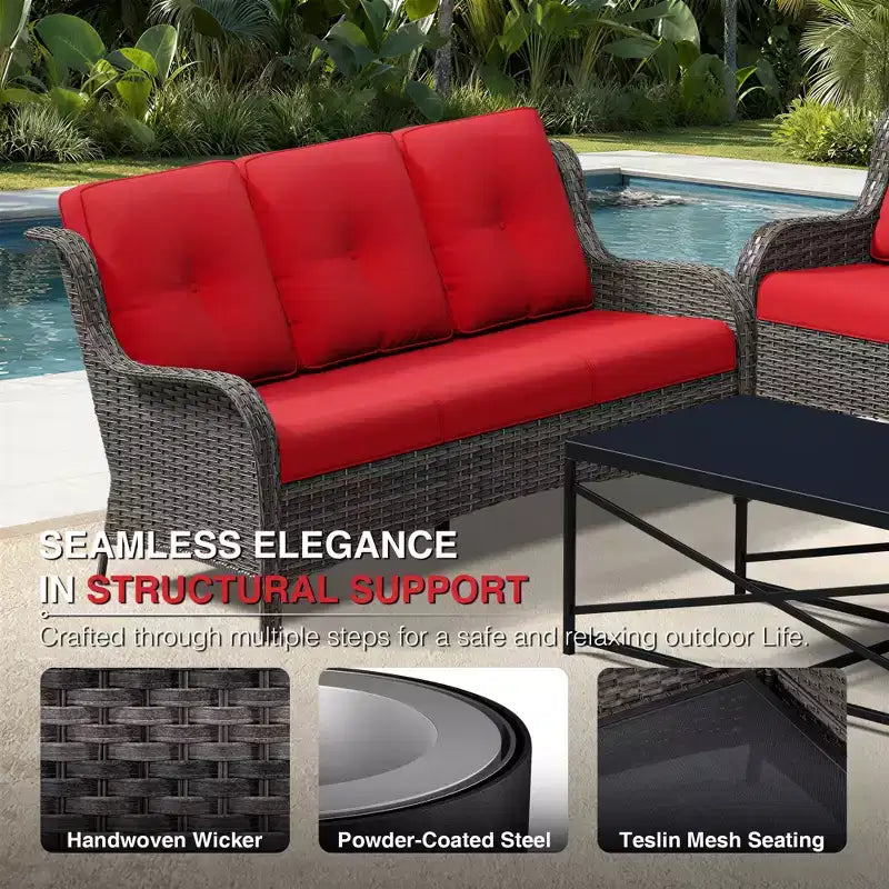 Ensemble de canapés d'extérieur UPTIOT Premium avec fauteuils pivotants et poufs multifonctionnels