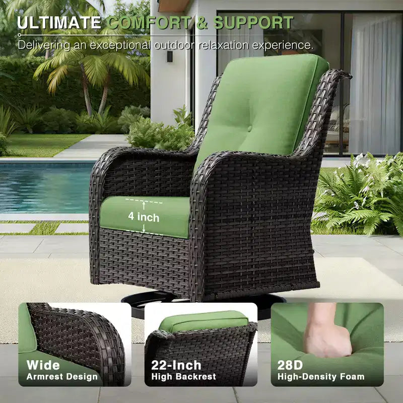Ensemble de canapés d'extérieur UPTIOT Premium avec fauteuils pivotants et poufs multifonctionnels