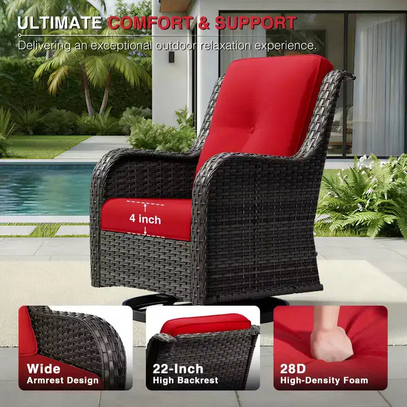 Ensemble de canapés d'extérieur UPTIOT Premium avec fauteuils pivotants et poufs multifonctionnels