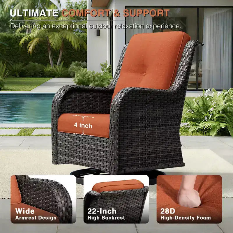 Ensemble de canapés d'extérieur UPTIOT Premium avec fauteuils pivotants et poufs multifonctionnels