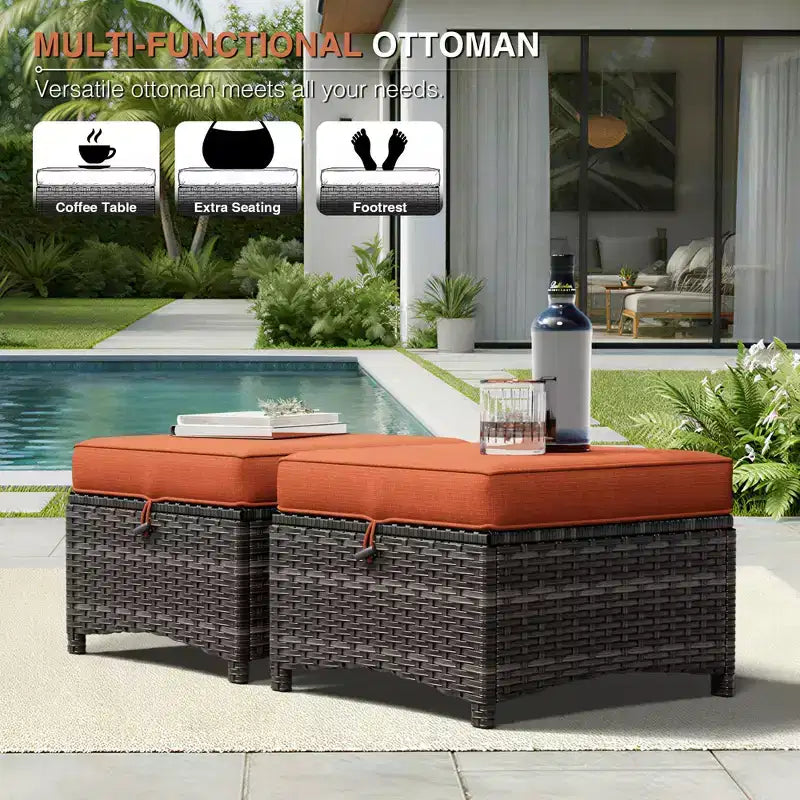 Ensemble de canapés d'extérieur UPTIOT Premium avec fauteuils pivotants et poufs multifonctionnels