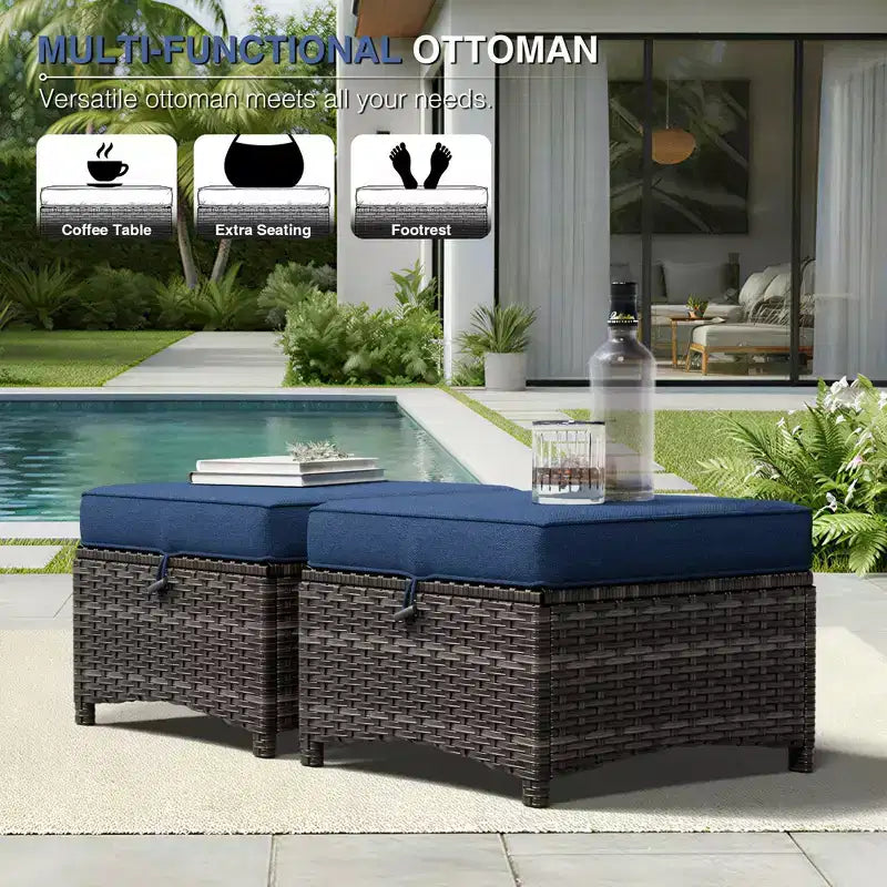 Ensemble de canapé d'extérieur tout temps UPTIOT avec ottoman convertible et table basse