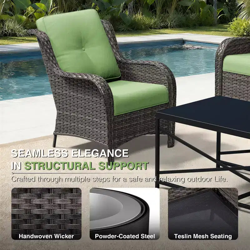 Ensemble de patio extérieur UPTIOT avec canapé confortable, fauteuils d'appoint et foyer multifonctionnel
