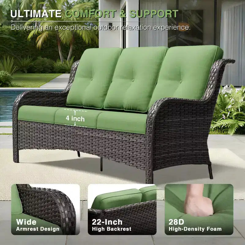 Ensemble de patio extérieur UPTIOT avec canapé confortable, fauteuils d'appoint et foyer multifonctionnel