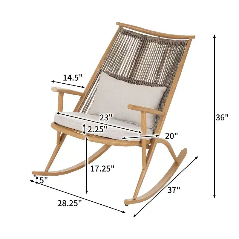 Christopher Knight Home Graziana Ensemble 3 pièces de chaises à bascule d'extérieur en rotin avec table d'appoint en céramique